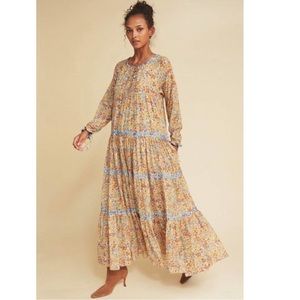 NWT Warm Colonial Maxi Cotton Floral Tiered Maxi Dress